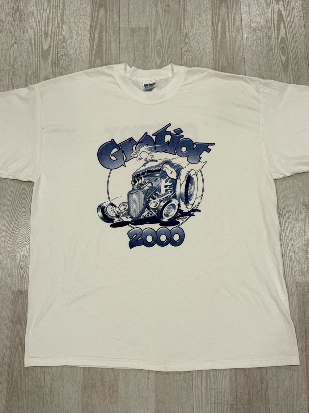 Vintage 2000 Gratiot Cruise Hot Rod Graphic T-Shirt XXL White Gildan